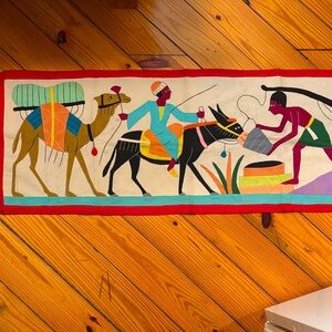 Beautiful vintage Egyptian wall hanging 17 1/2” x 47”